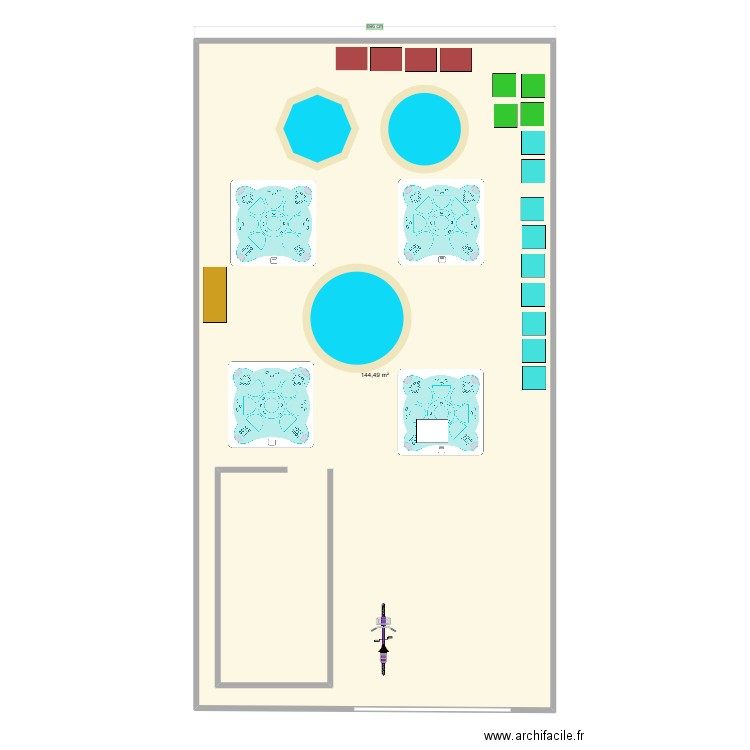 Plan chapiteau. Plan de 1 pièce et 144 m2