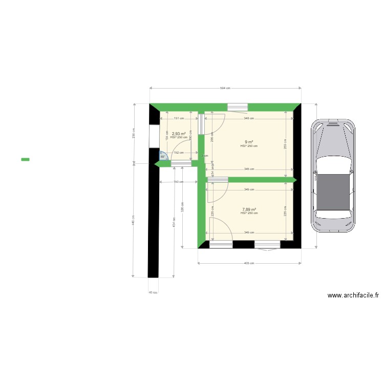 extension 2 chambres ET GARAGE. Plan de 0 pièce et 0 m2