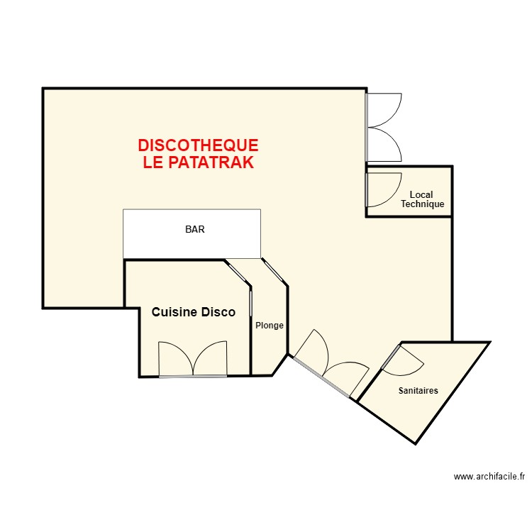 le patatrak. Plan de 3 pièces et 59 m2