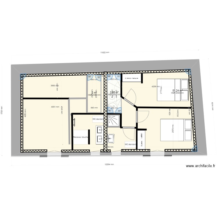 SCI sureau 4. Plan de 4 pièces et 111 m2