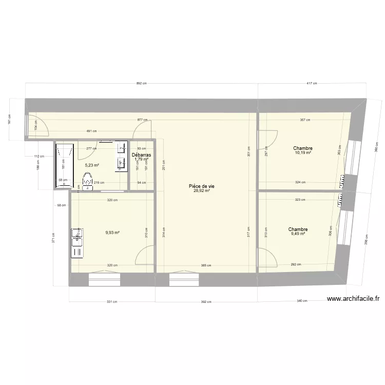 Appartements T3. Plan de Appartements T3. Plan de