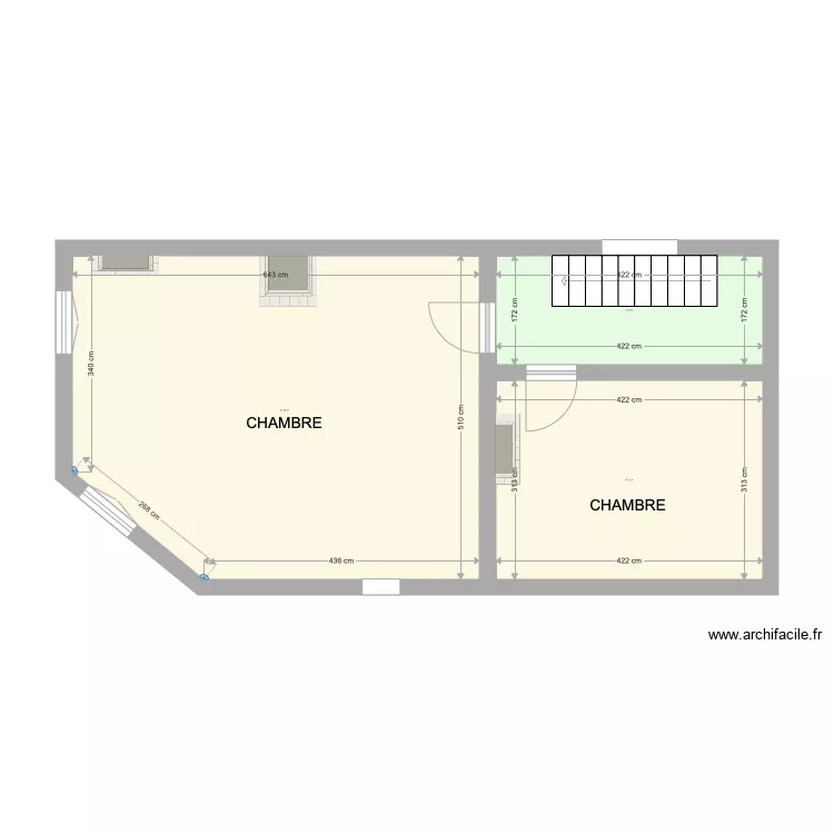 Mesure combles Fransman projet&eacute; . Plan de 