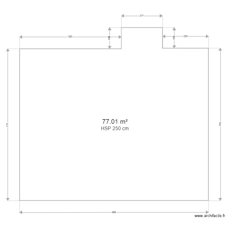 Surface a Securiser 1. Plan de 1 pièce et 77 m2