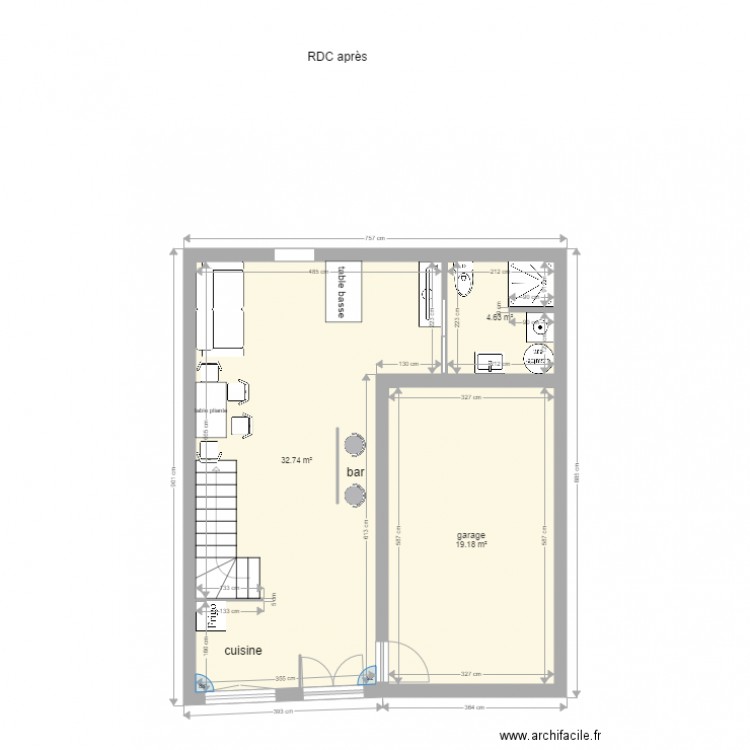 Estagel RDC aprés. Plan de 0 pièce et 0 m2