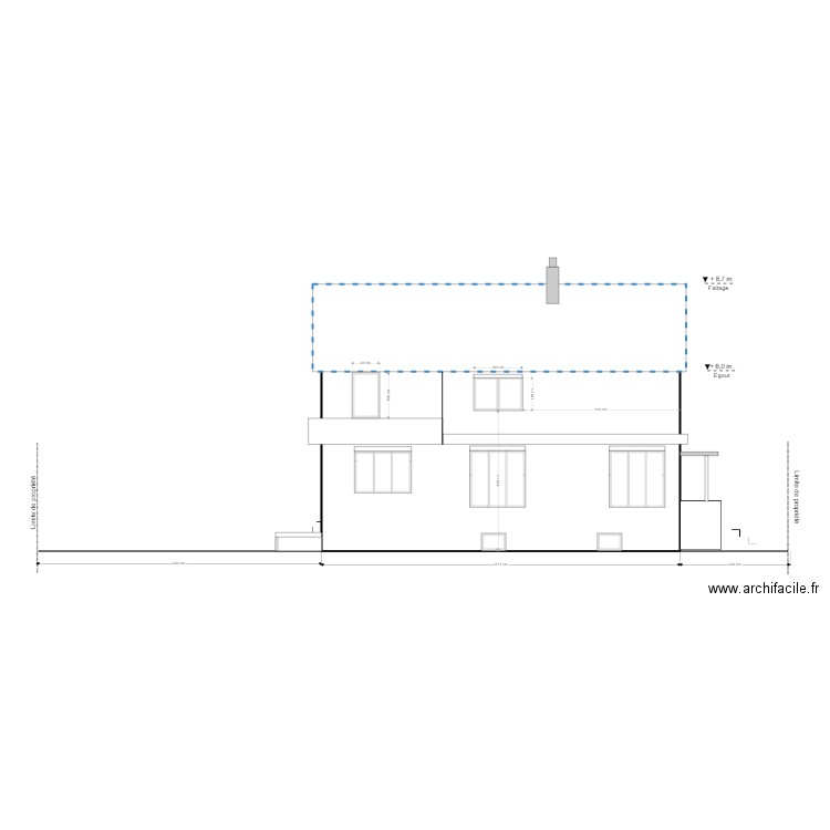 PCMI5 Façade Sud Est projeté. Plan de 0 pièce et 0 m2