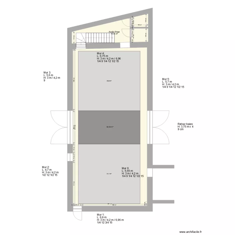 Grange extension. Plan de 
