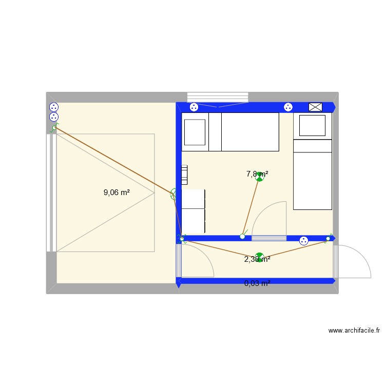 aménagement garage électricité.. Plan de 4 pièces et 19 m2