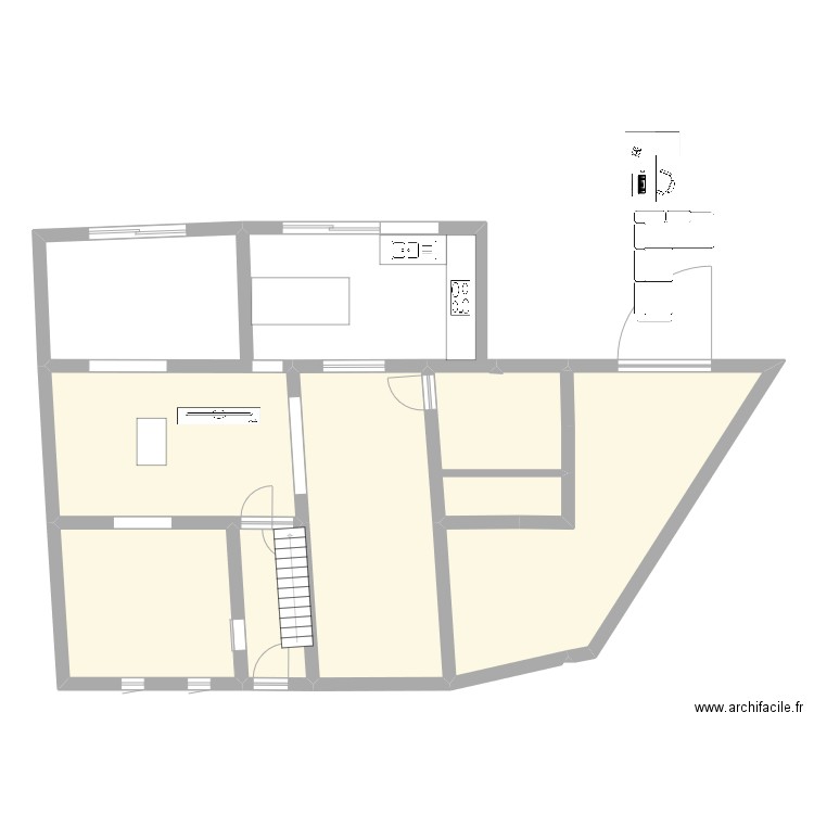 Maison Wagnelee existante 2023 avec cuisine sur terrasse. Plan de 12 pièces et 178 m2