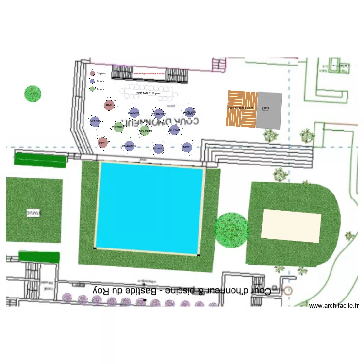 Dinner E&T avec r&eacute;partition. Plan de 