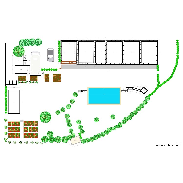 Pair jardin. Plan de 11 pièces et 161 m2