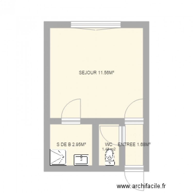 derville studio. Plan de 0 pièce et 0 m2
