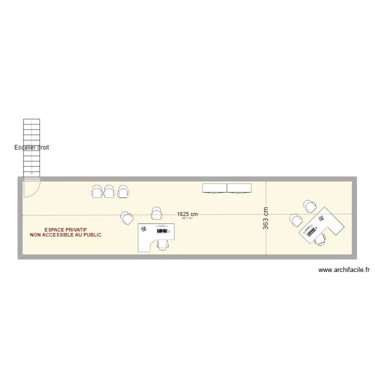 Mezza BUREAU VALLEE. Plan de 