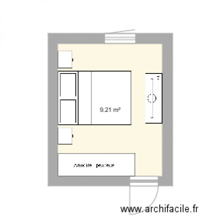 chambre 9 m2. Plan de 0 pièce et 0 m2