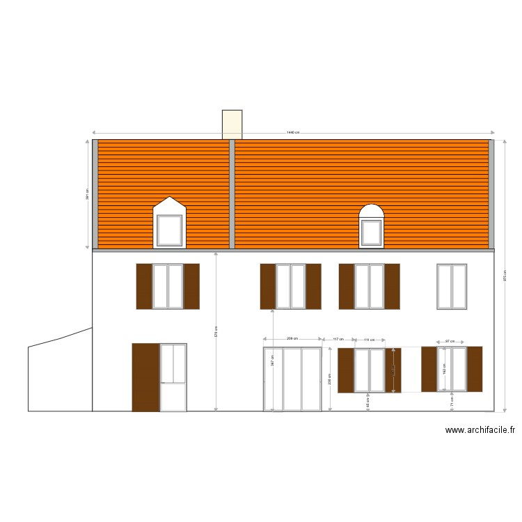 Plan façade Bieville Beuville. Plan de 0 pièce et 0 m2