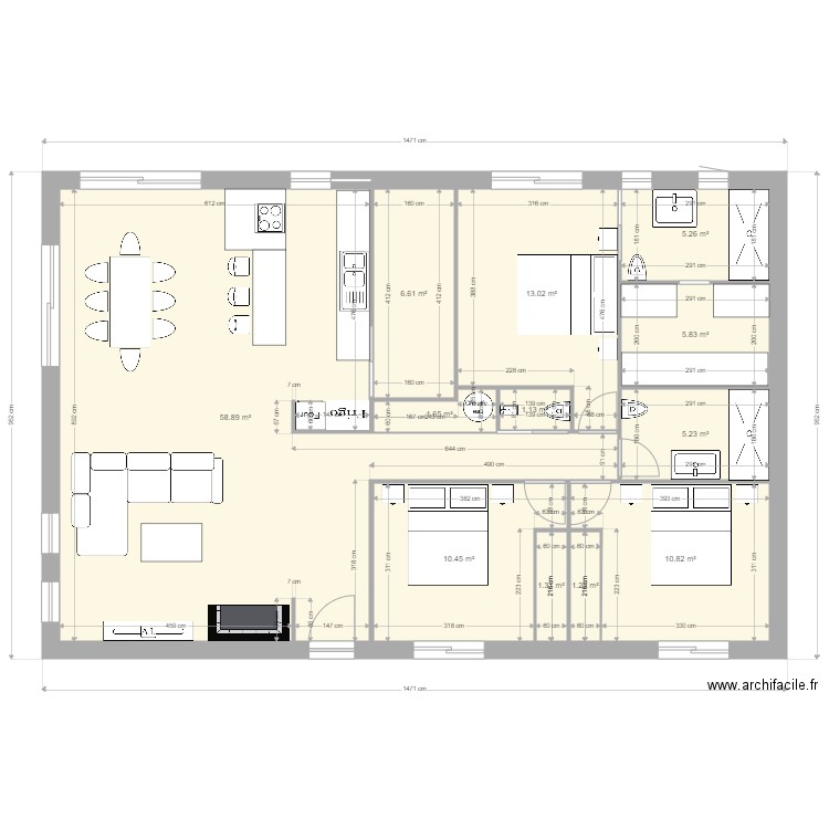 projet 120 m2. Plan de 0 pièce et 0 m2