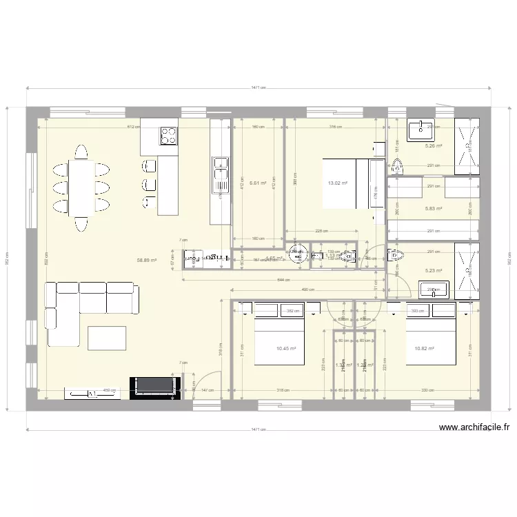 projet 120 m2. Plan de 