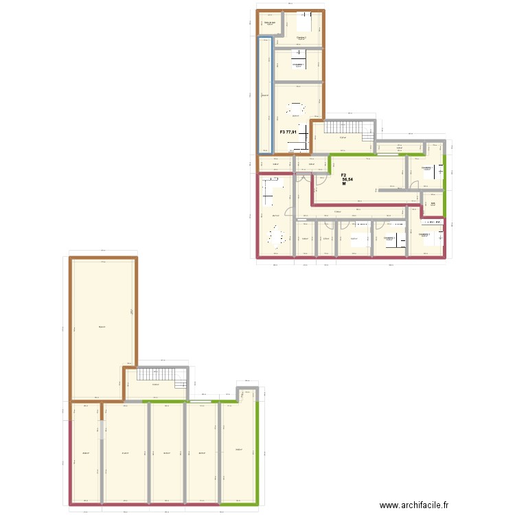 AMP .. Plan de 26 pièces et 513 m2