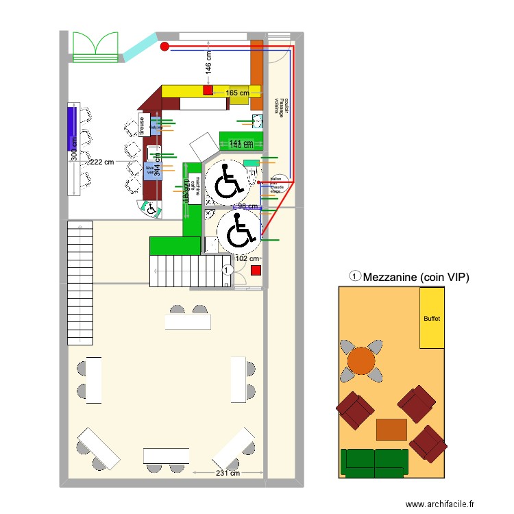 Salon vigneron plan de coupe cave intérieure V2. Plan de 0 pièce et 0 m2