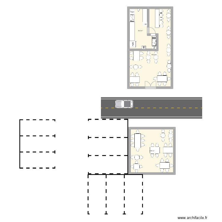 Raf Projet. Plan de 3 pièces et 80 m2