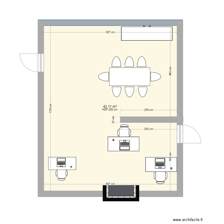 bureau direction test. Plan de 0 pièce et 0 m2
