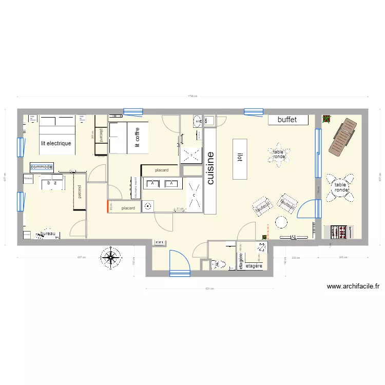 appartement a la cote. Plan de 