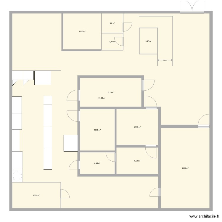 Plan base Yens Structure 6. Plan de 12 pièces et 319 m2