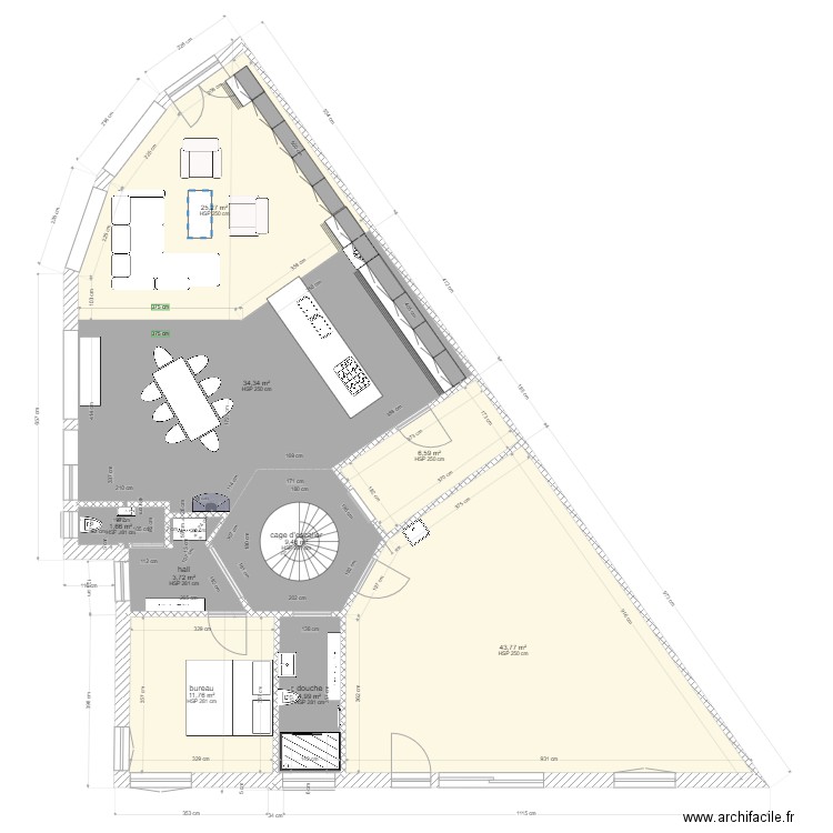 Maison idee waskot. Plan de 18 pièces et 235 m2