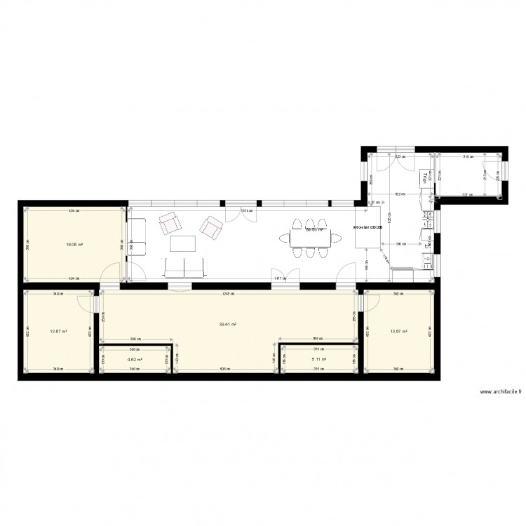 PLAN PROJET1 bis RDC MAISON CAMPAGNE. Plan de 0 pièce et 0 m2