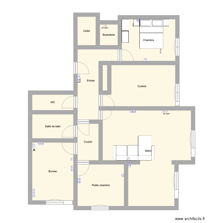 Appart 5eme 118 - Ammenagement. Plan de 12 pièces et 97 m2