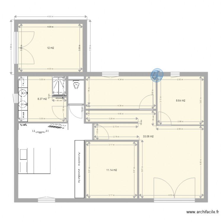 Etage du bas extension . Plan de 0 pièce et 0 m2