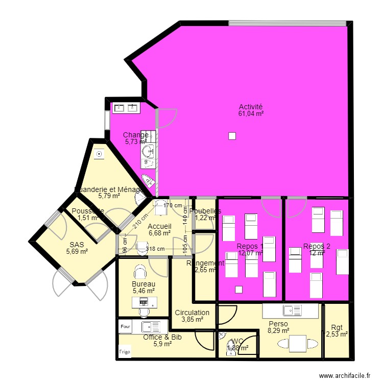 Bagneux Egalité Projet BAGNEUX3 jordan. Plan de 16 pièces et 142 m2