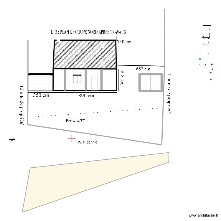 DP4 garage. Plan de 4 pièces et 112 m2