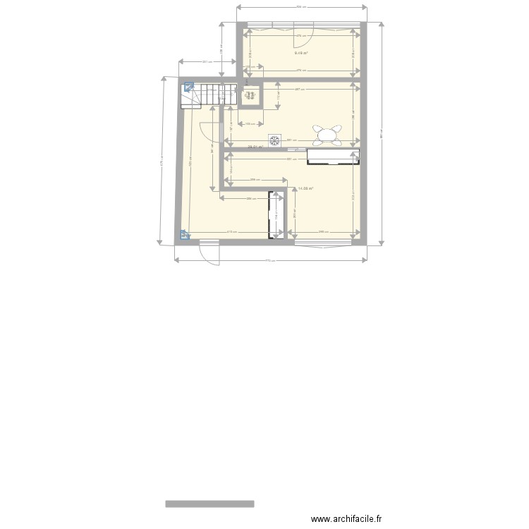 Extension maison 1. Plan de 0 pièce et 0 m2