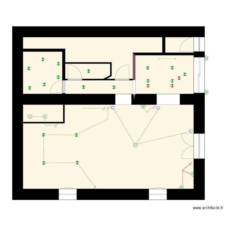 maison. Plan de 7 pièces et 74 m2