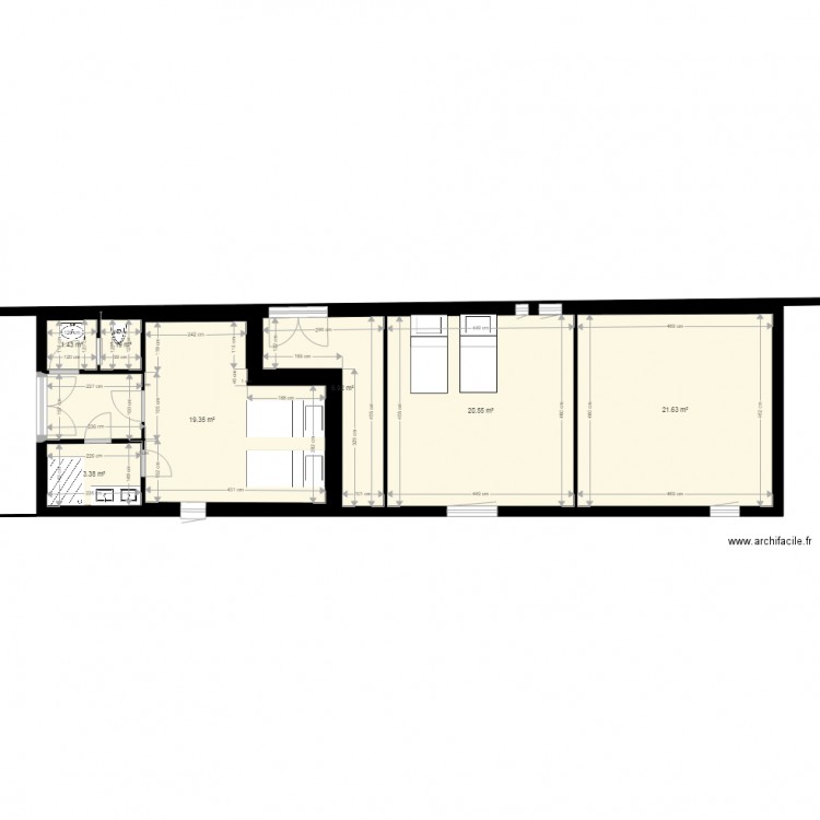 Aménagement Grange 2 Montoison 3. Plan de 0 pièce et 0 m2