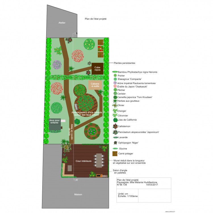 etat projeté. Plan de 0 pièce et 0 m2