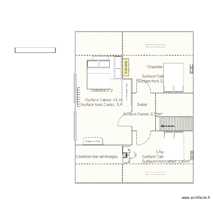 chambres ?. Plan de 1 pièce et 83 m2