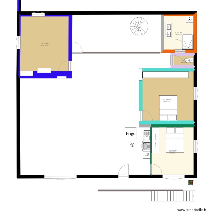 Projet Chambre. Plan de 0 pièce et 0 m2