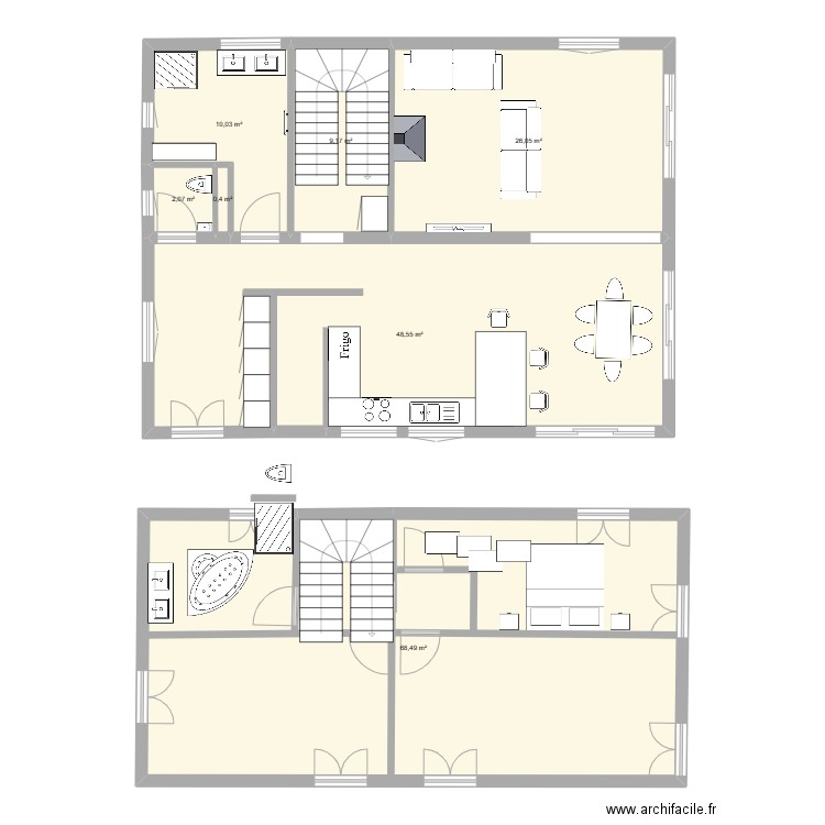 GIO. Plan de 7 pièces et 165 m2