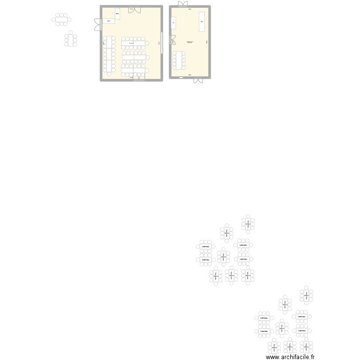 Mariage plan de table 2. Plan de 2 pièces et 166 m2