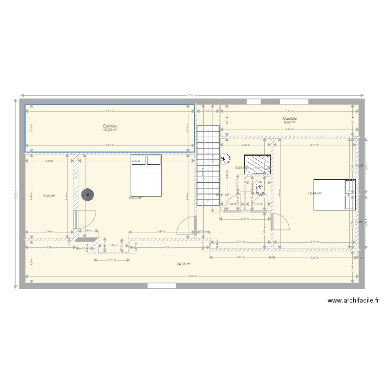 Joce 6. Plan de 11 pièces et 114 m2