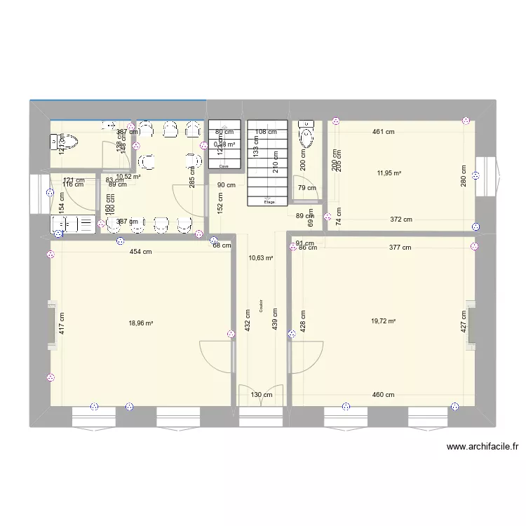 Cr&eacute;ation bureaux. Plan de 