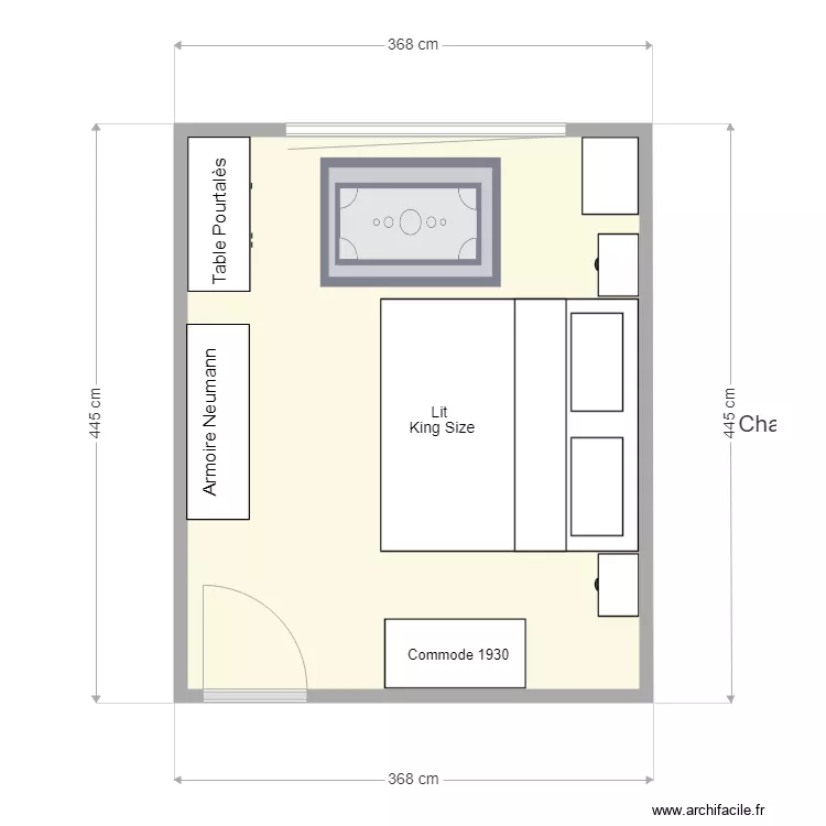 Chambre &agrave; coucher JP. Plan de 