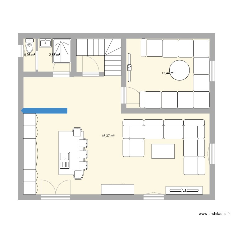 plan rdc montfvavet réno. Plan de 0 pièce et 0 m2