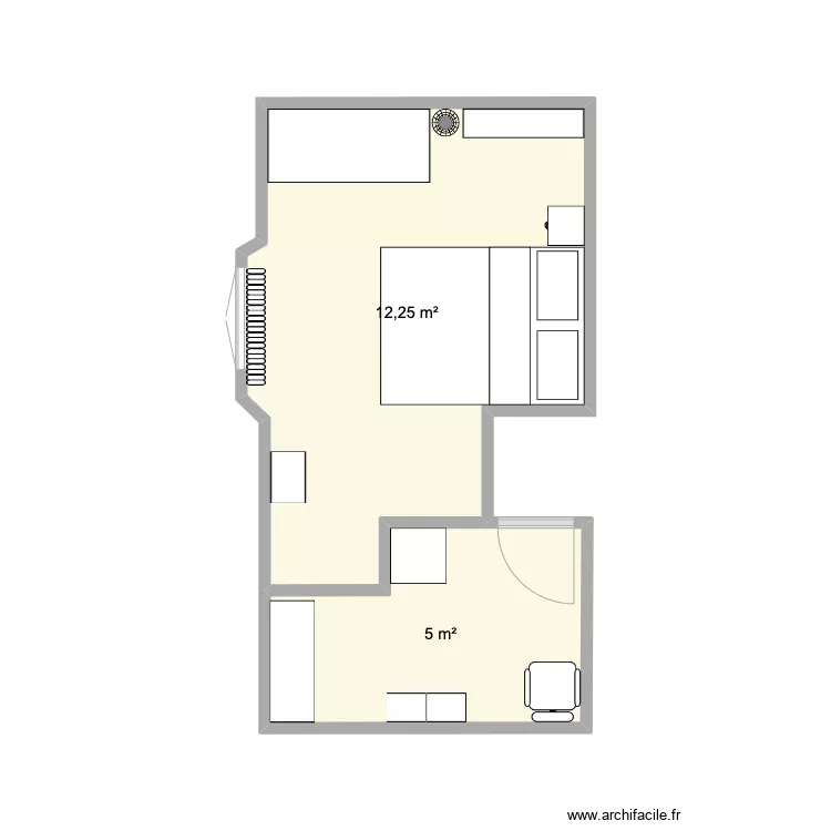 R&eacute;am&eacute;nagement chambre. Plan de 