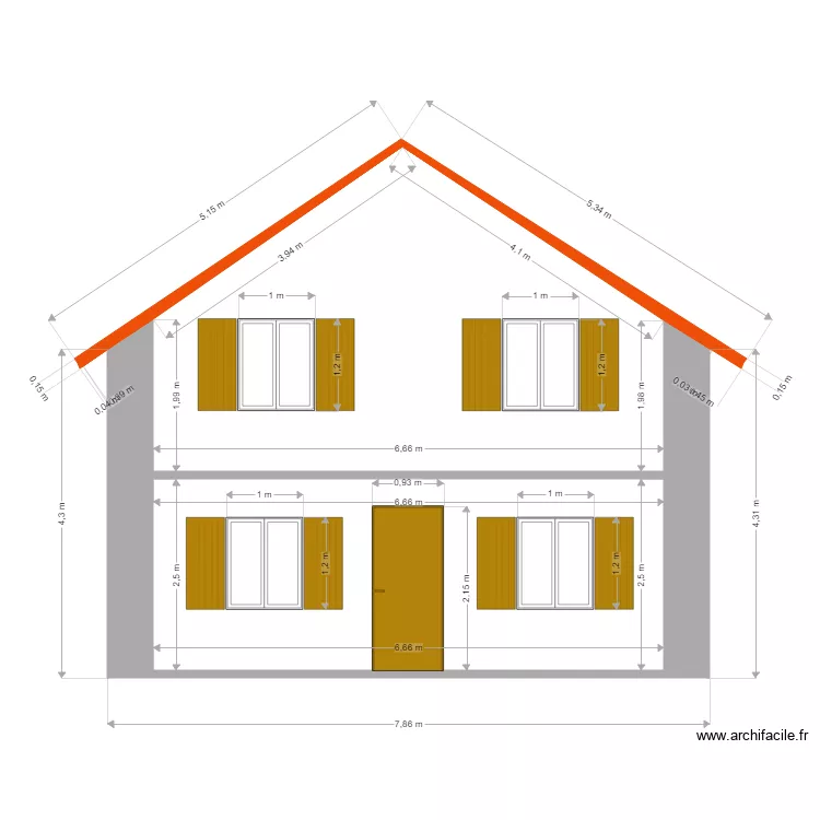 FRANCK FACADE SUD. Plan de 
