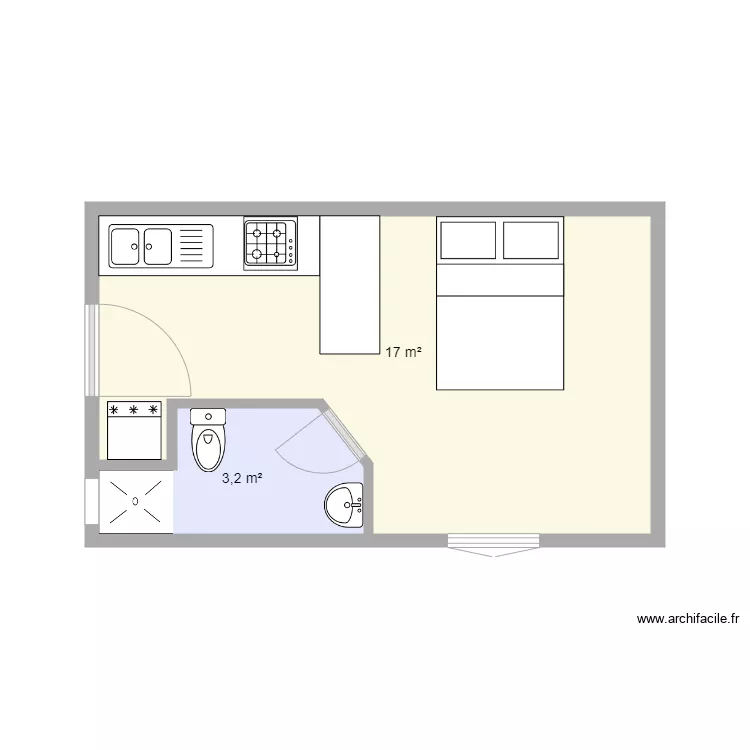 chambre prive. Plan de 