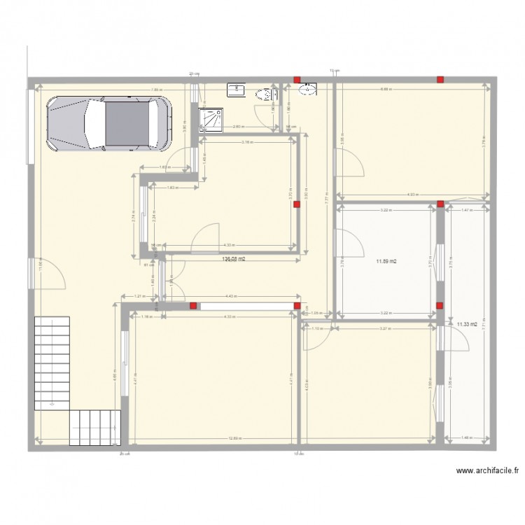 house01. Plan de 3 pièces et 159 m2