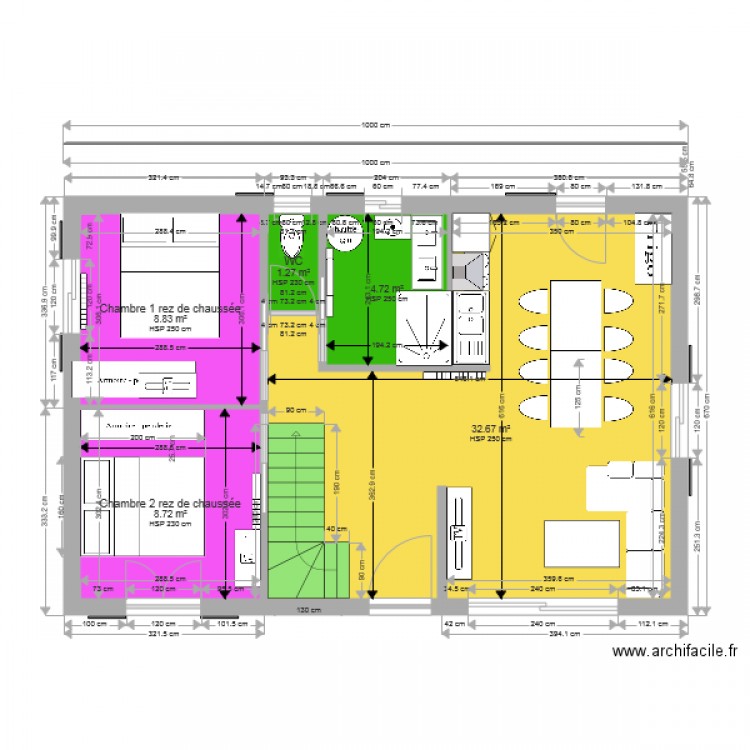 Chalet bois avec étage sous 2 pentes. Plan de 0 pièce et 0 m2