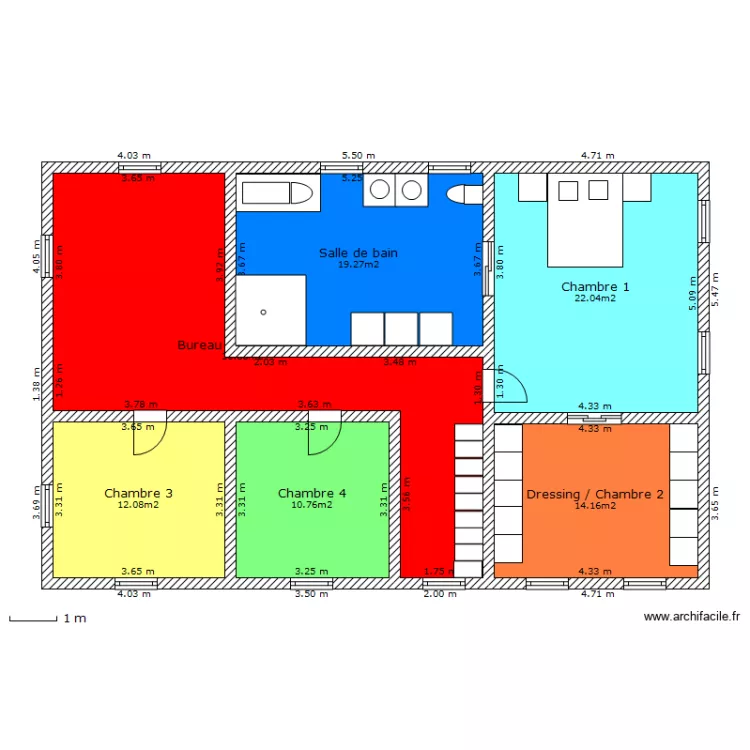Maison Etage. Plan de 